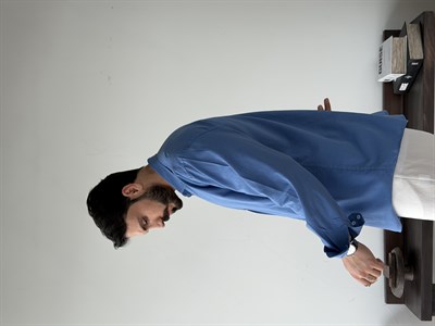 Ohio Yarı Oversize %100 Pamuk Saks Gömlek