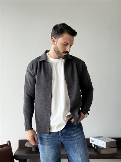 Olven Antrasit Triko Hırka