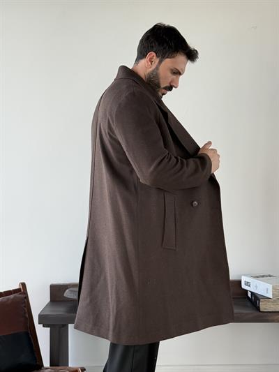 Pentos Yün Karışımlı Kahve Kaban