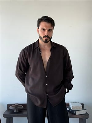 Prime Lyocell Kahve Gömlek