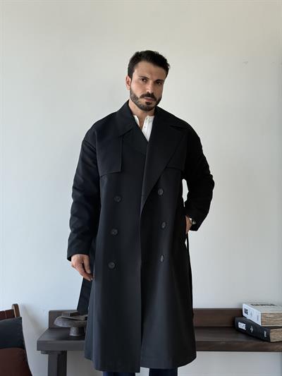 Reynold Su İtici Siyah Trençkot
