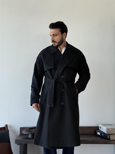 Reynold Su İtici Siyah Trençkot