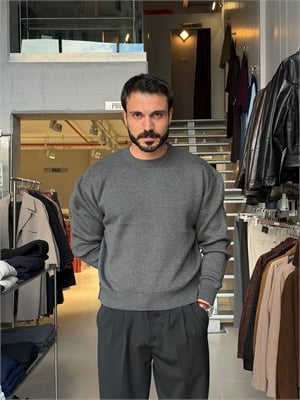 Robin Antrasit Crop Triko