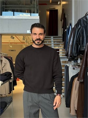 Robin Siyah Crop Triko
