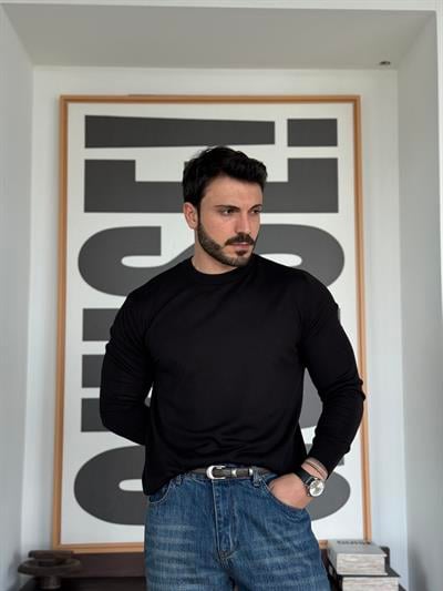 Rodrigo Basic İnce Siyah Triko