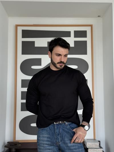 Rodrigo Basic İnce Siyah Triko
