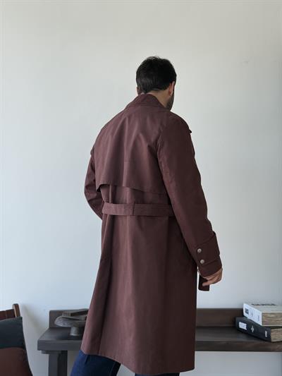 Sanleo Süet Dokulu Bordo Trençkot