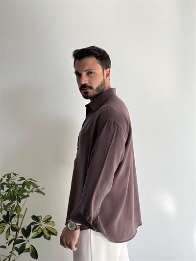 Santos Modal Kahve Gömlek