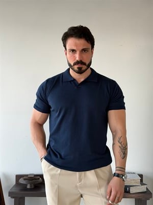 Scallini Polo Yaka Lacivert Triko 
