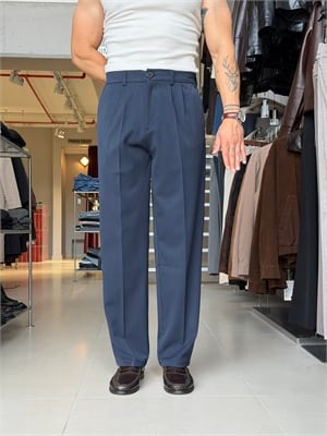 Sedna Lacivert Duble Kumaş Baggy Pantolon