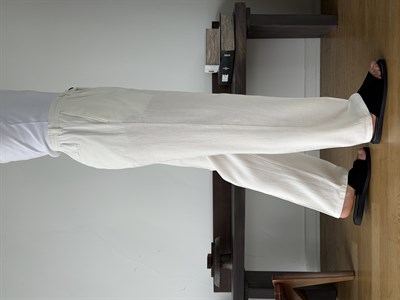 Siena Beyaz Baggy Keten Pantolon
