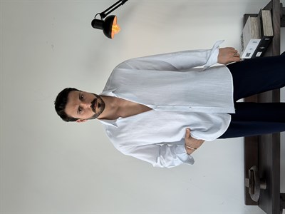 Soprano Oversize Çizgili Beyaz Gömlek