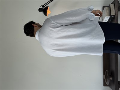 Soprano Oversize Çizgili Beyaz Gömlek