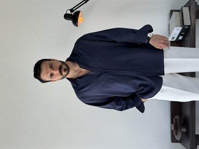 Soprano Oversize Çizgili Lacivert Gömlek