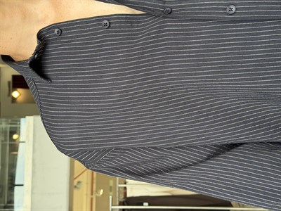 Soprano Oversize Çizgili Lacivert Gömlek