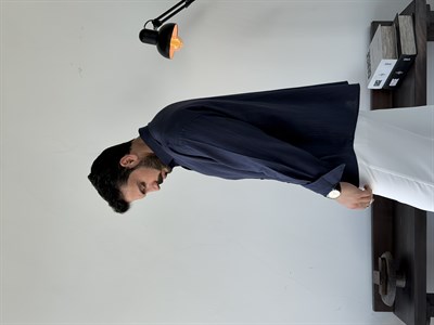 Soprano Oversize Çizgili Lacivert Gömlek