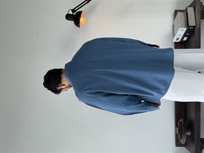 Soprano Oversize Çizgili Mavi Gömlek