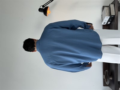 Soprano Oversize Çizgili Mavi Gömlek