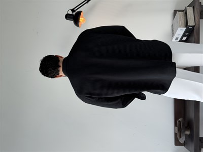 Soprano Oversize Çizgili Siyah Gömlek