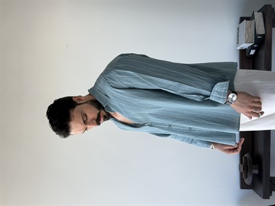Valeria Oversize Mint Pamuk Keten Gömlek