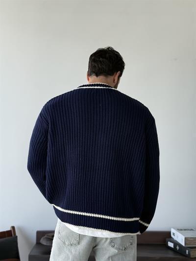 Velas Lacivert Triko Hırka