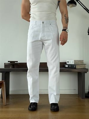 Vintal 80s Optik Beyaz Baggy Jean