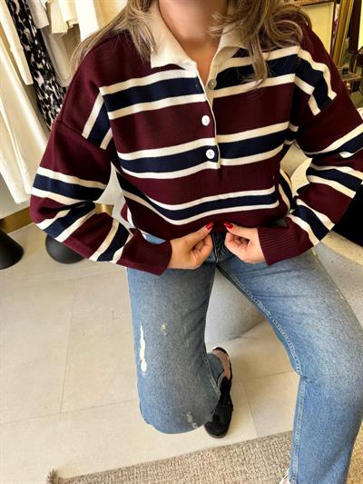 POLO YAKALI ÇİZGİLİ TRİKO