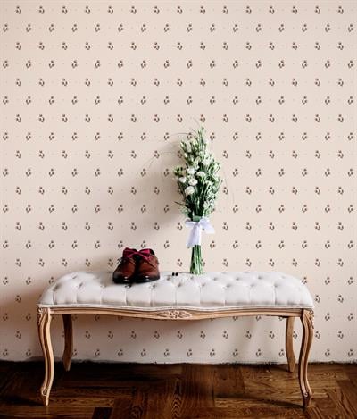 Tomurcuk ve Yapraklar Minimal Tasarım Duvar Kağıdı