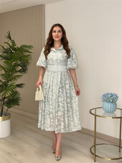 Balon Kol Prenses Elbise Bebe Mavi 