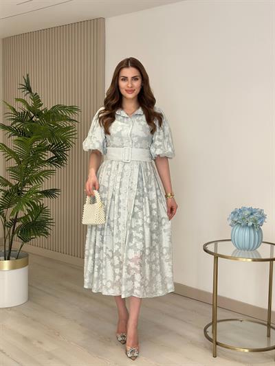 Balon Kol Prenses Elbise Bebe Mavi 