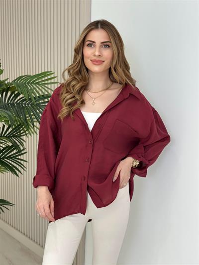 Bambu Salaş Gömlek Bordo