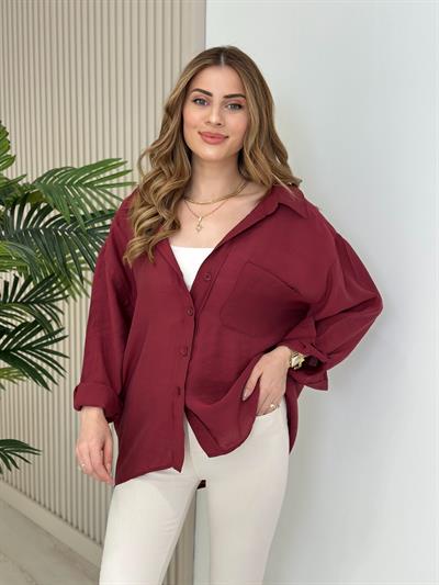 Bambu Salaş Gömlek Bordo