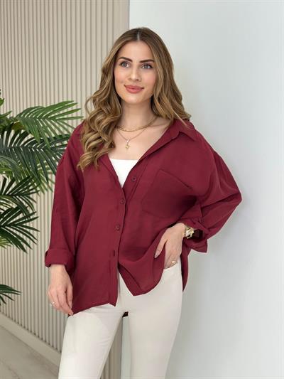 Bambu Salaş Gömlek Bordo