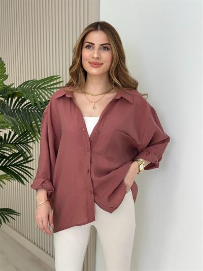 Bambu Salaş Gömlek Gül Kurusu