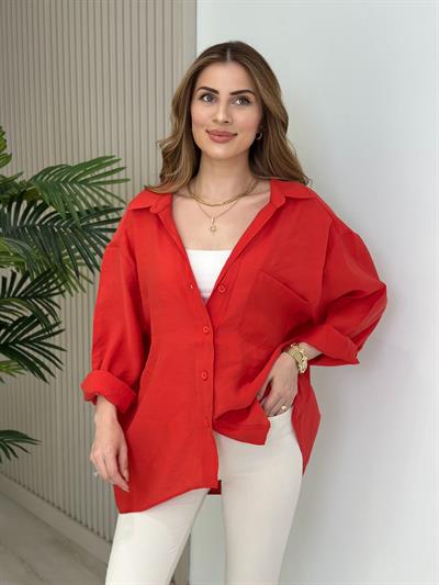 Bambu Salaş Gömlek Kırmızı