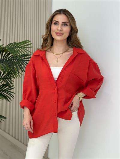 Bambu Salaş Gömlek Kırmızı