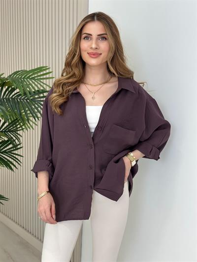 Bambu Salaş Gömlek Mürdüm