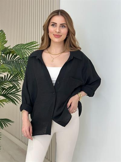 Bambu Salaş Gömlek Siyah