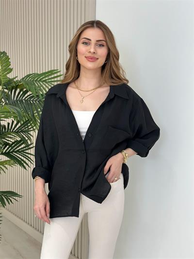 Bambu Salaş Gömlek Siyah