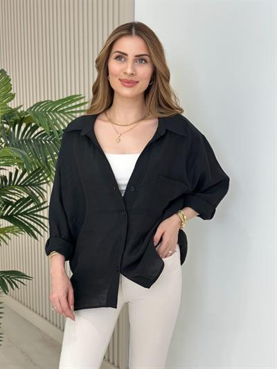 Bambu Salaş Gömlek Siyah