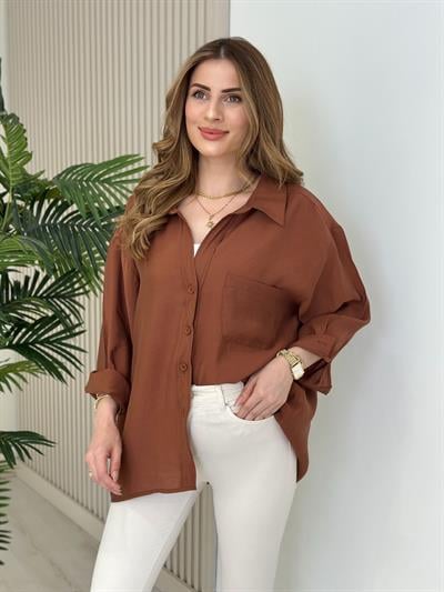 Bambu Salaş Gömlek Tarçın