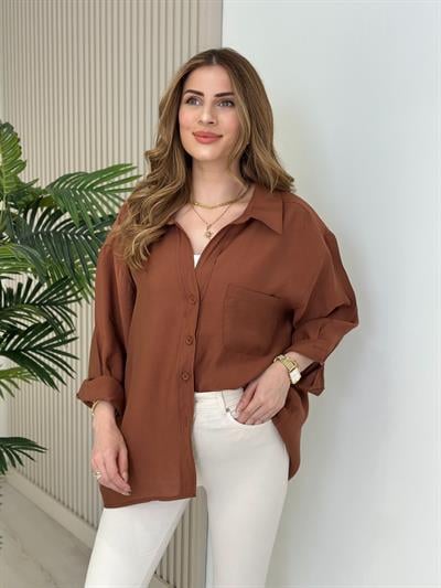 Bambu Salaş Gömlek Tarçın