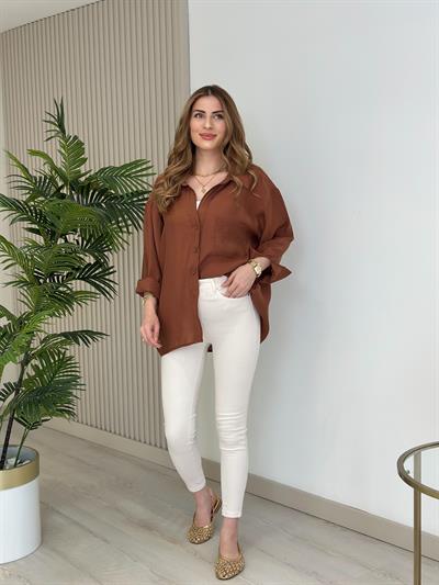 Bambu Salaş Gömlek Tarçın