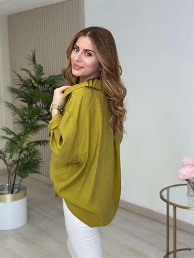 Bambu Salaş Gömlek Yağ Yeşili