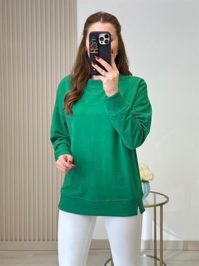 Basıc Sweatshirt Yeşil
