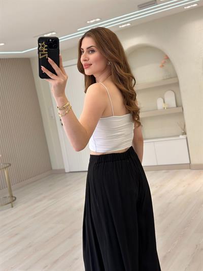 Beli Lastikli Etek Pantolon Siyah