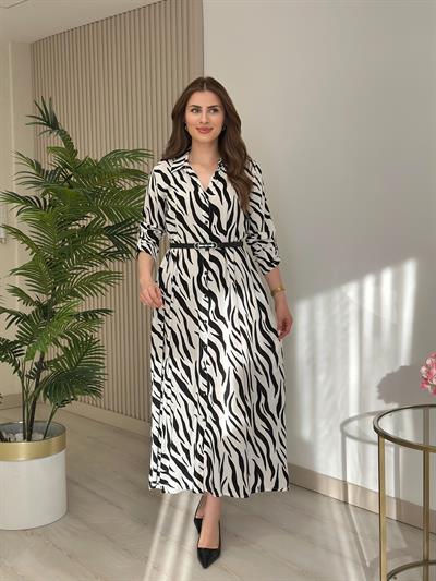 Betty Viskon Kumaş Gömlek Elbise 2