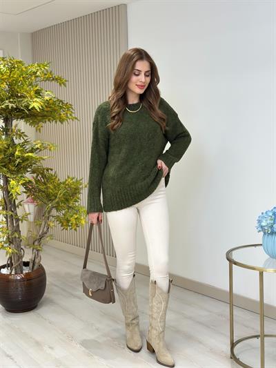 Bisiklet Yaka Teddy Kazak Yeşil