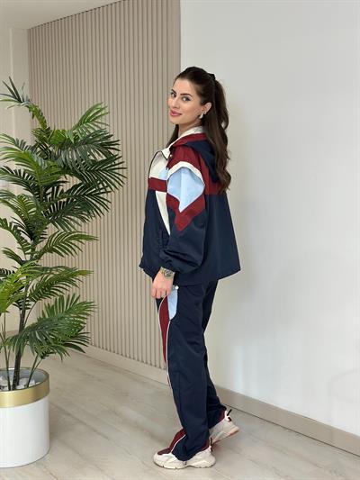 Bordo Lacivert Yağmurluk Takım