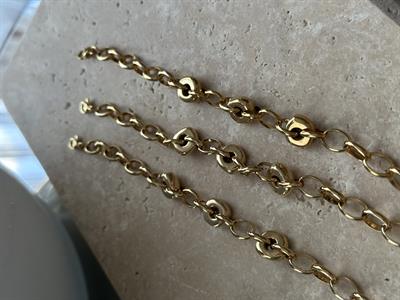 Çelik Boncuklu Zincir Bileklik Gold